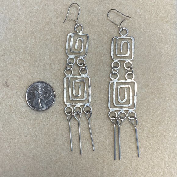 Ancient Maya Script Inspired Earrings - Picture 3 of 3